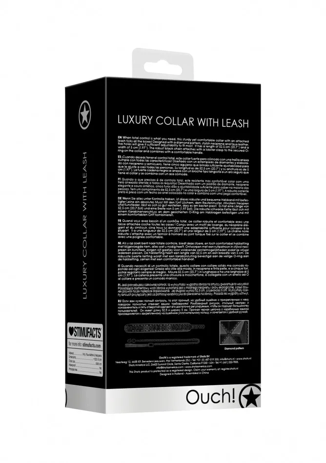 Luxury Collar With Leash Black Shots America Anal