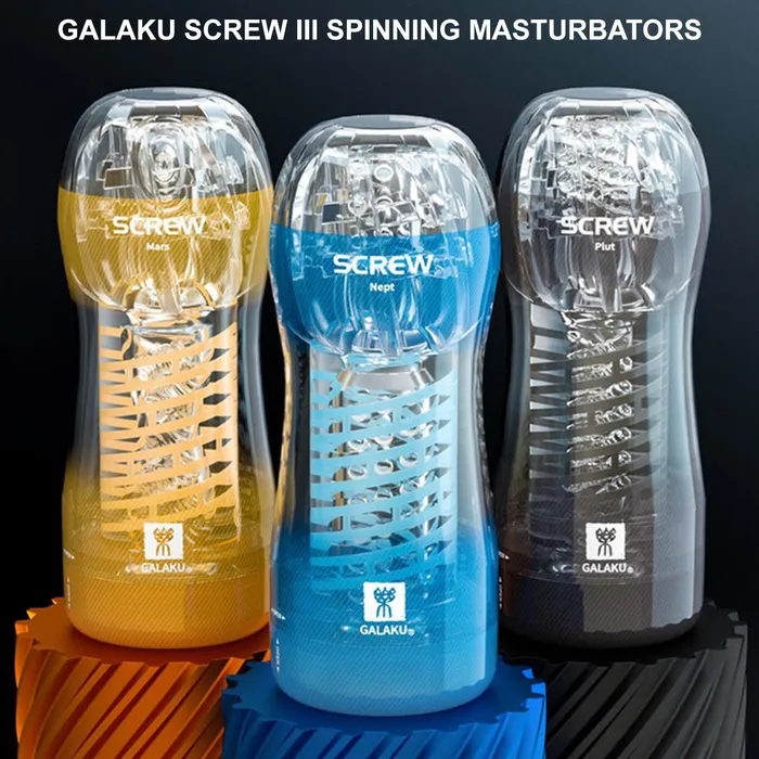 Male Sex Toys BEBUZZED Screw III Pluto Male Masturbator Spinning Stroker Pocket Pussy Cup