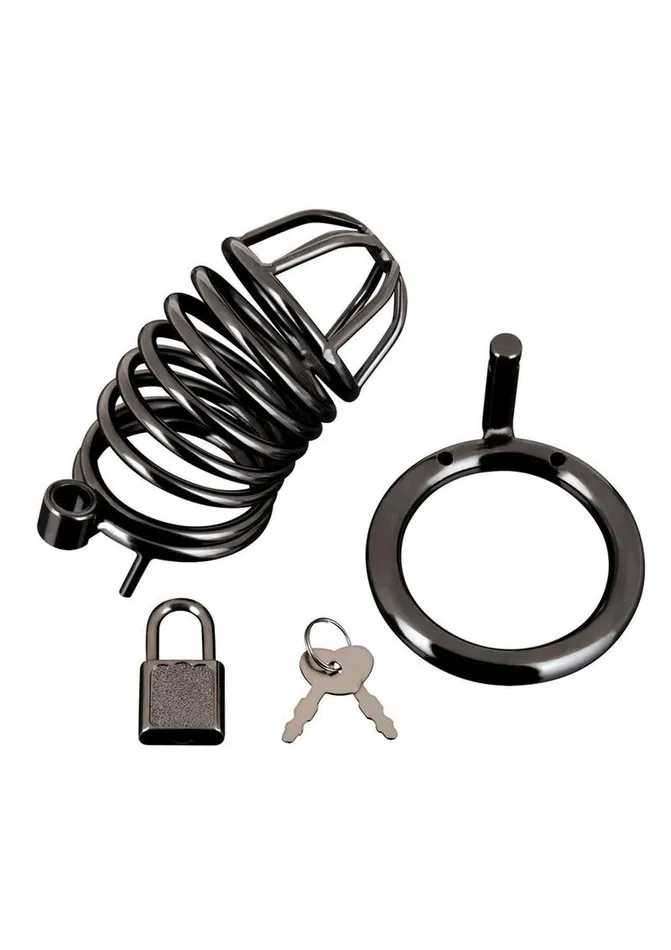 Male Sex Toys Blue Line CandB Gear Deluxe Chastity Cage