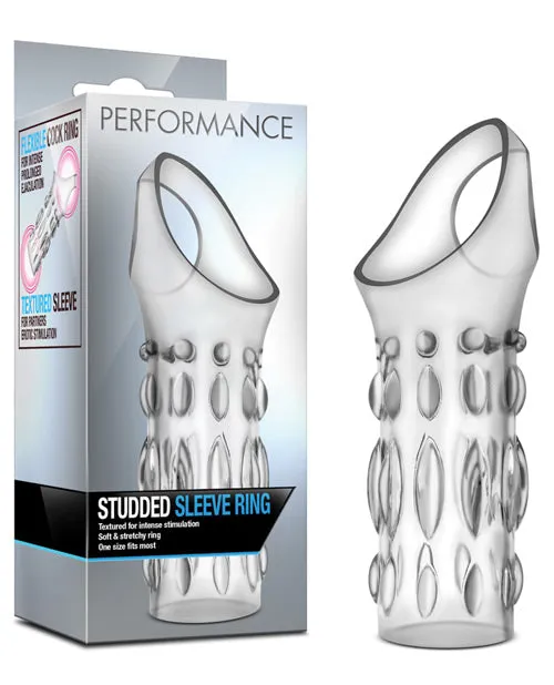 Male Sex Toys Blush Performance Studded Sleeve Ring Clear Blush Novelties