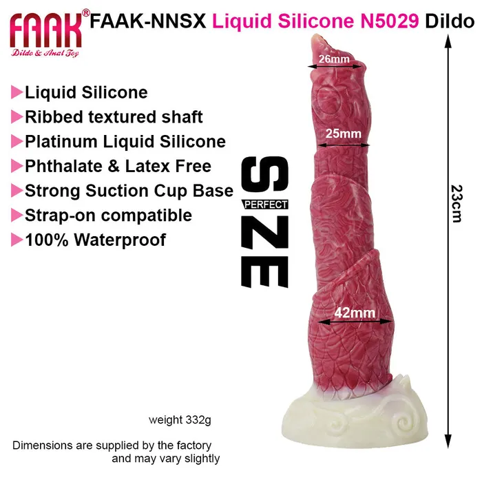 Male Sex Toys FAAK FAAK Hellfire N5029 Large 9 Liquid Silicone Anal Plug Dildo