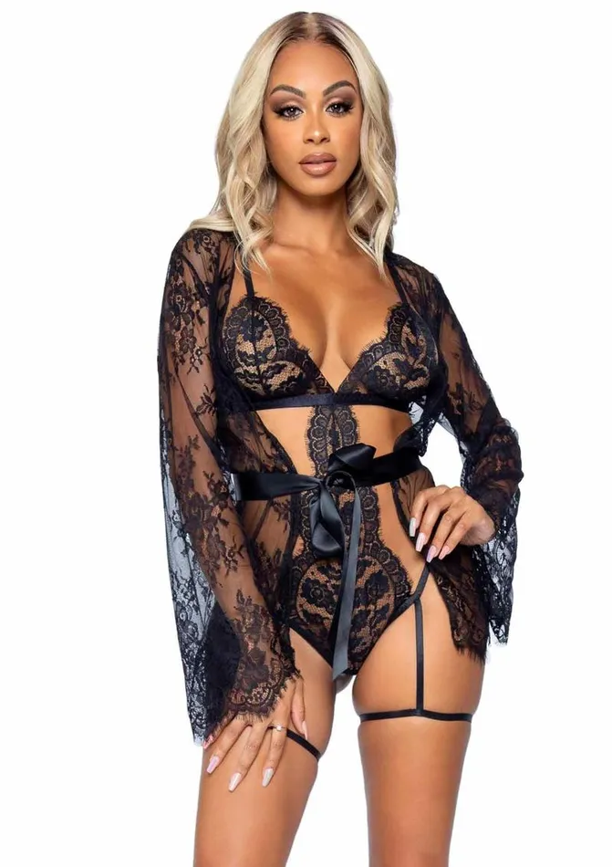 Male Sex Toys Leg Avenue Leg Avenue Eyelash Lace Garter Teddy with GString Back and Adjustable Straps Lace Robe and Ribbon Tie Male Sex Toys Leg Avenue Leg Avenue Eyelash Lace Garter Teddy with GString Back and Adjustable Straps Lace Robe and Ribbon Tie