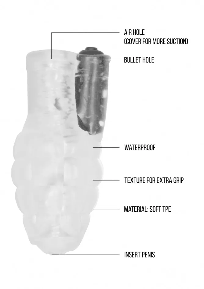 Male Sex Toys No22 Stroker With Vibrating Bullet Translucent Shots America