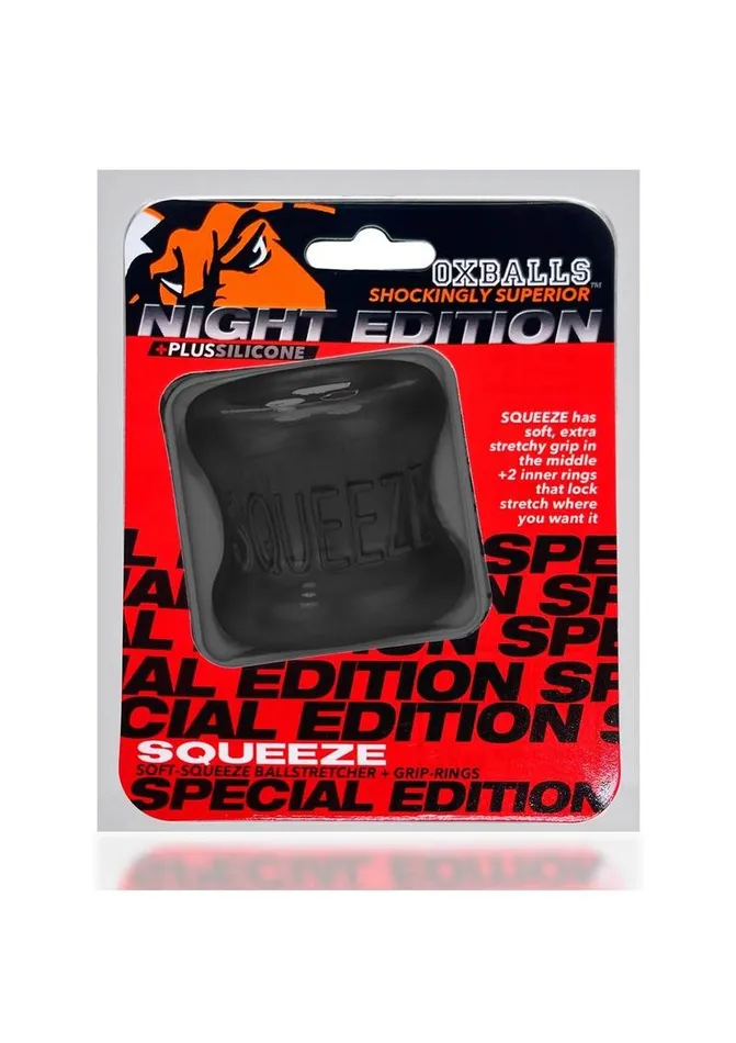 Male Sex Toys Oxballs Squeeze Soft Grip Ball Stretcher Night Edition Oxballs
