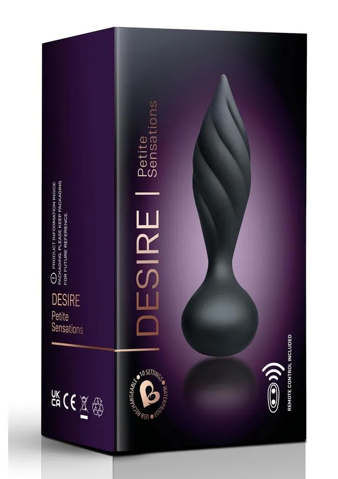 Male Sex Toys Rocks Off Desire Rechargeable Silicone Anal Plug with Remote Control