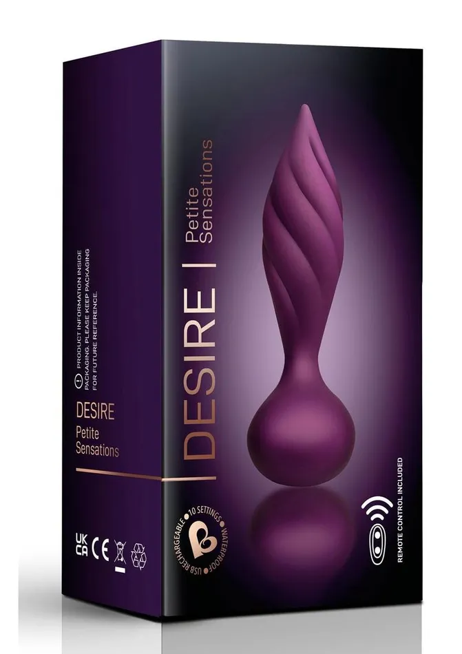 Male Sex Toys Rocks Off Desire Rechargeable Silicone Anal Plug with Remote Control