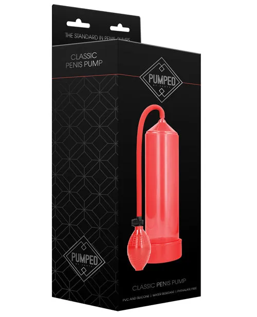Male Sex Toys Shots Pumped Classic Penis Pump Red Shots America LLC