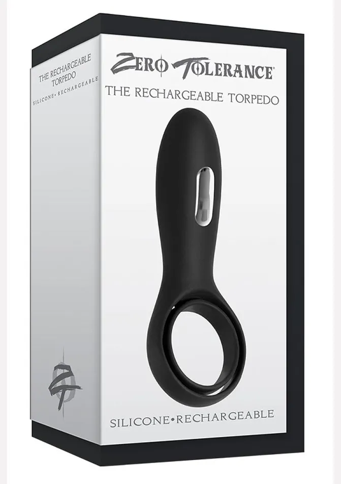 Male Sex Toys Zero Tolerance Zero Tolerance The Rechargeable Silicone Torpedo Vibrating Cock Ring