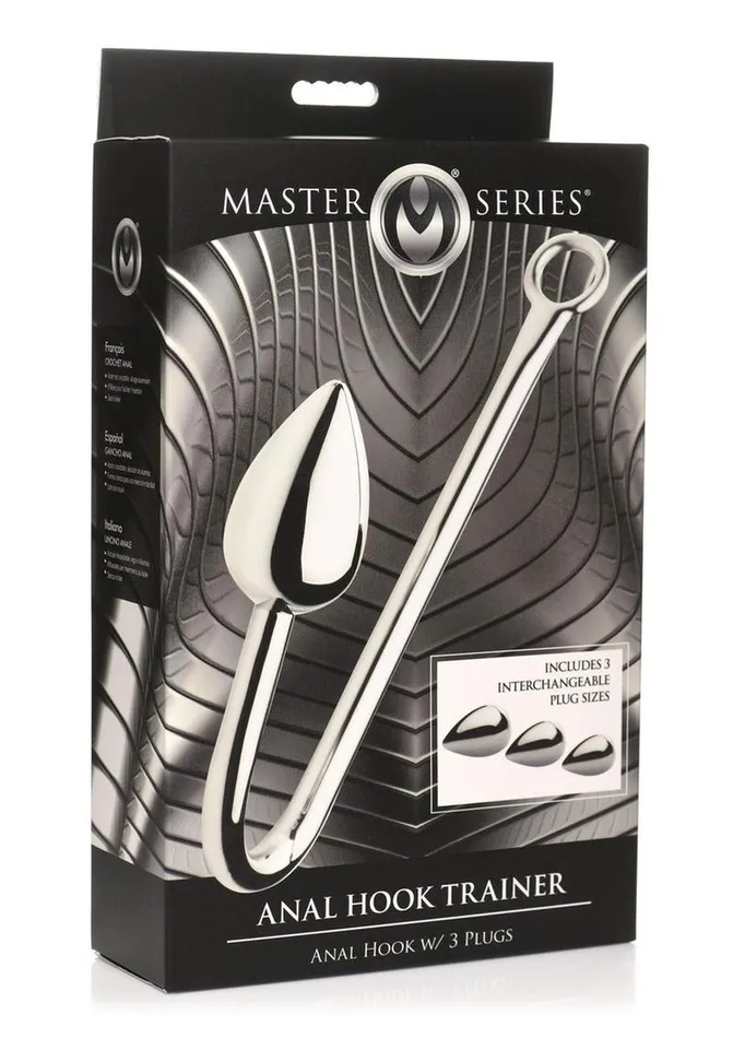 Master Series Anal Hook Trainer with 3 Plugs Stainless Master Series Male Sex Toys