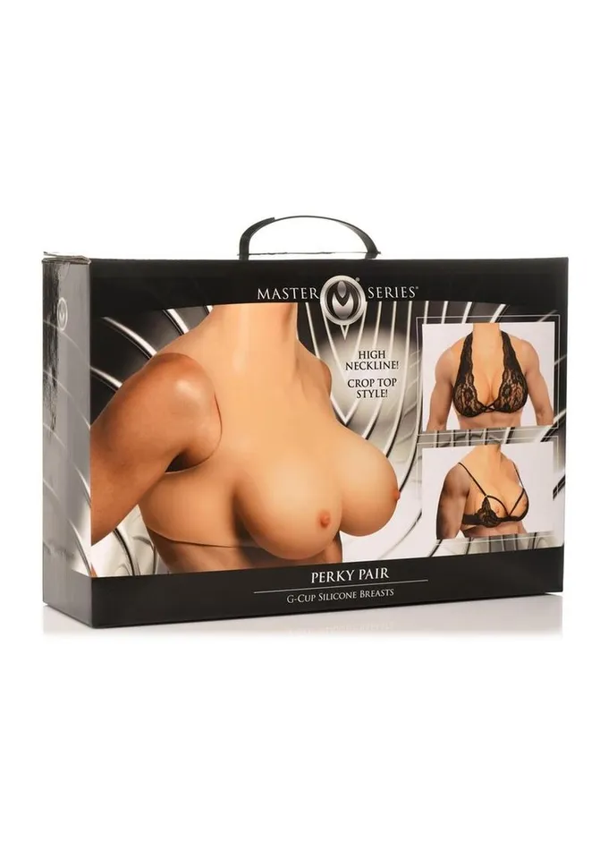 Master Series Male Sex Toys Master Series Perky Pair GCup Silicone Wearable Breast