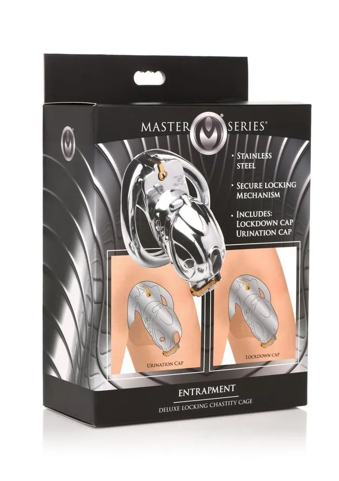 Master Series Master Series Entrapment Deluxe Locking Chastity Cage Male Sex Toys Master Series Master Series Entrapment Deluxe Locking Chastity Cage Male Sex Toys