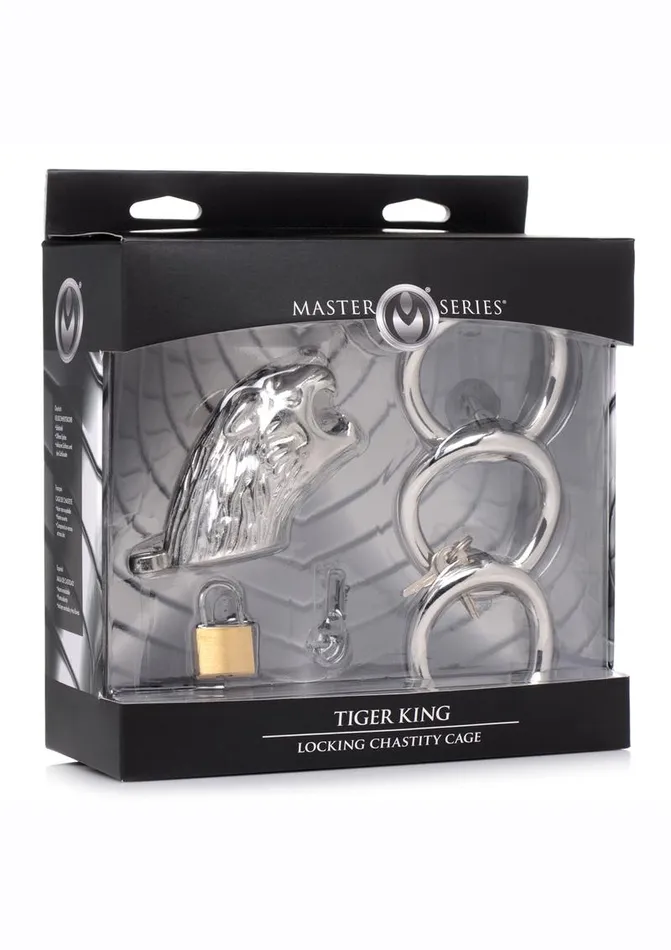 Master Series Master Series Tiger King Locking Chastity Cage Male Sex Toys