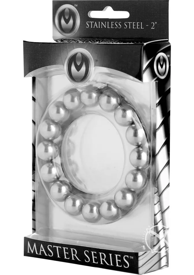 Master Series Meridian Stainless Steel Beaded Cock Ring Master Series Male Sex Toys