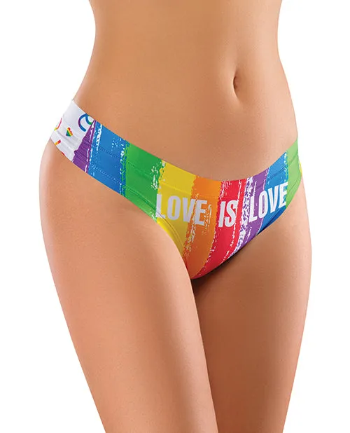 Mememe Usa LLC Vibrators Mememe Pride Love Is Printed Thong Medium