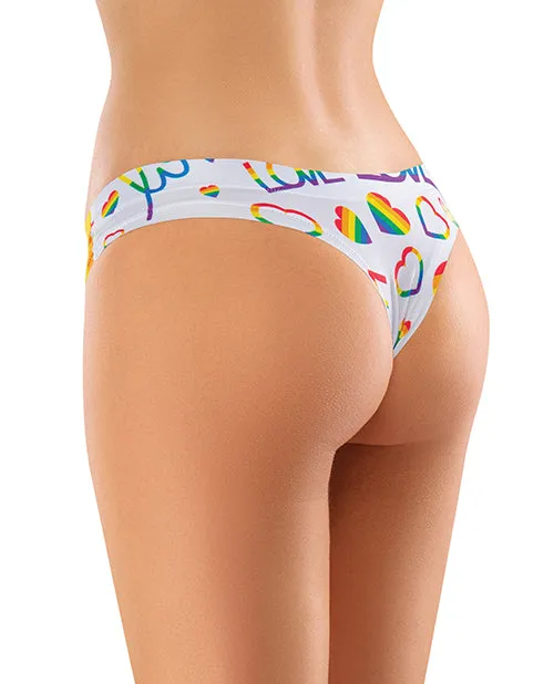 Mememe Usa LLC Vibrators Mememe Pride Love Is Printed Thong Medium