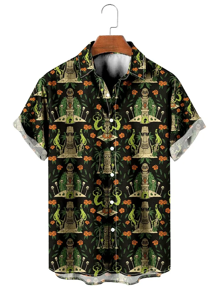 mysite Male Sex Toys Retro Tiki Skull Print Short Sleeve Shirt Casual Hawaiian Aloha Shirt mysite Male Sex Toys Retro Tiki Skull Print Short Sleeve Shirt Casual Hawaiian Aloha Shirt