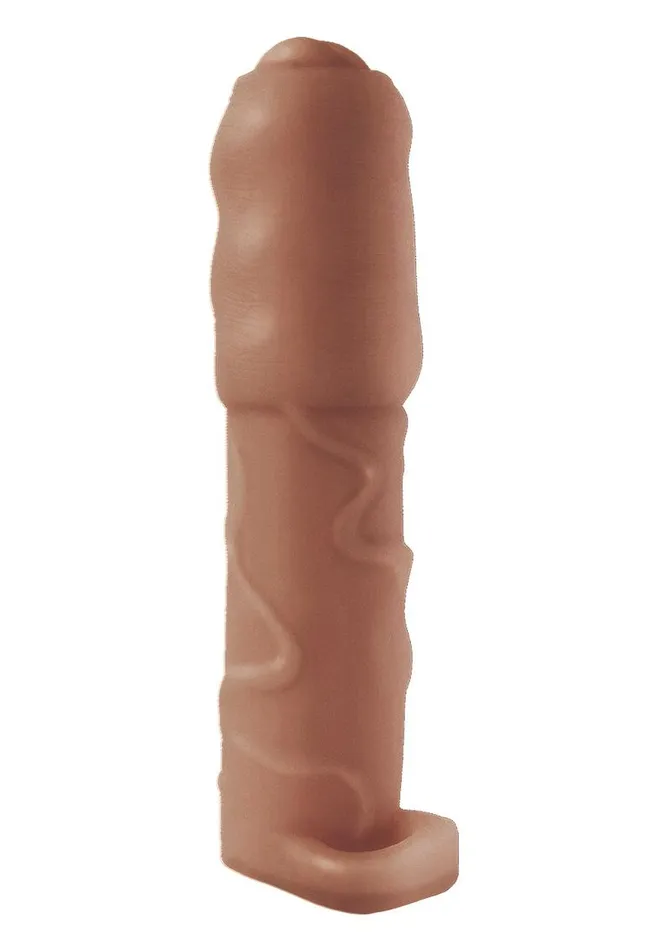 Natural Male Sex Toys Natural Realskin Vibrating Uncircumcised Penis Extender with Scrotum Ring