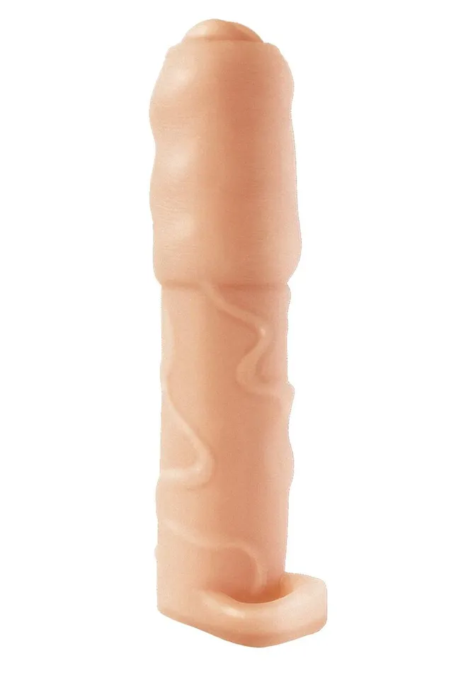 Natural Male Sex Toys Natural Realskin Vibrating Uncircumcised Penis Extender with Scrotum Ring