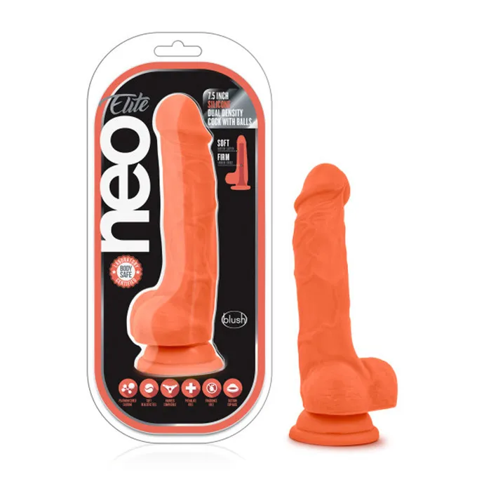 Neo Elite Silicone DualDensity Cock w Balls Neo Dildos