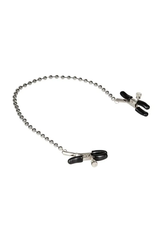 Nipple Play Anal Nipple Play Silver Beaded Chain Nipple Clamps