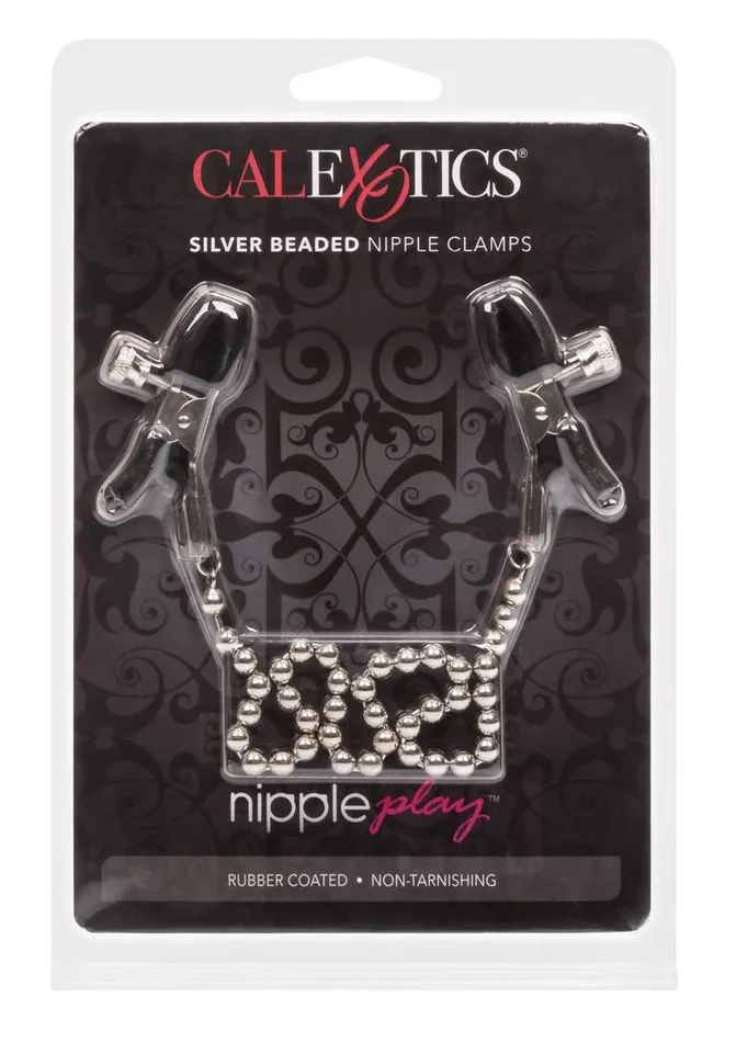 Nipple Play Anal Nipple Play Silver Beaded Chain Nipple Clamps