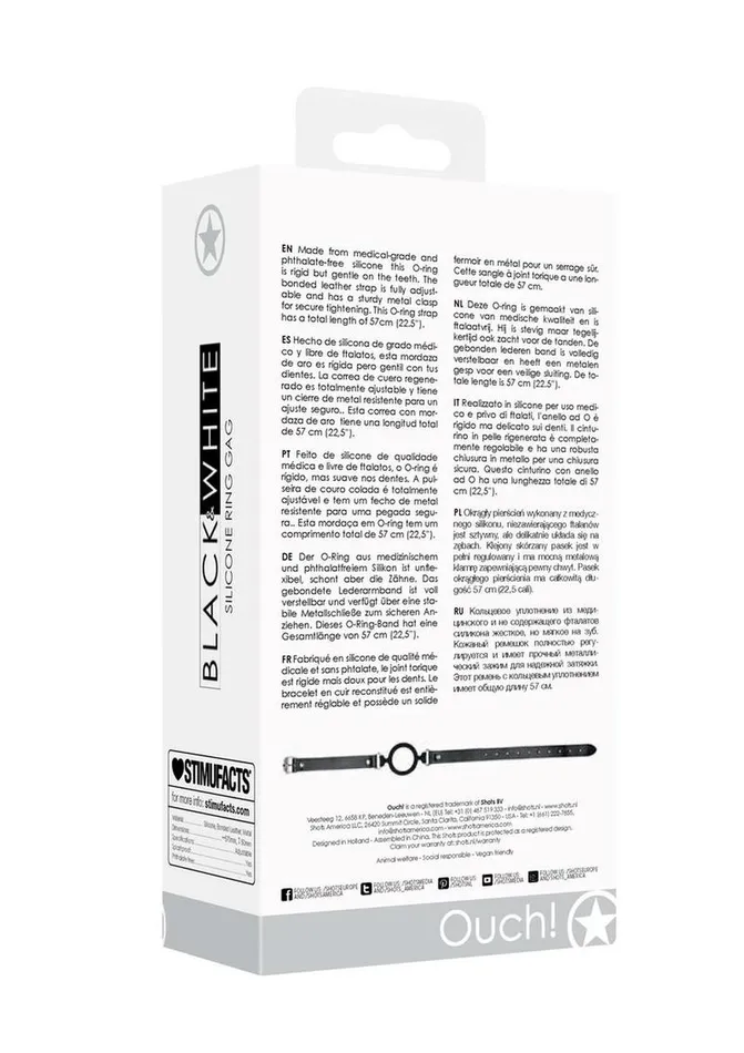 Ouch Male Sex Toys Ouch Silicone Ring Gag with Adjustable Bonded Leather Straps Ouch Male Sex Toys Ouch Silicone Ring Gag with Adjustable Bonded Leather Straps