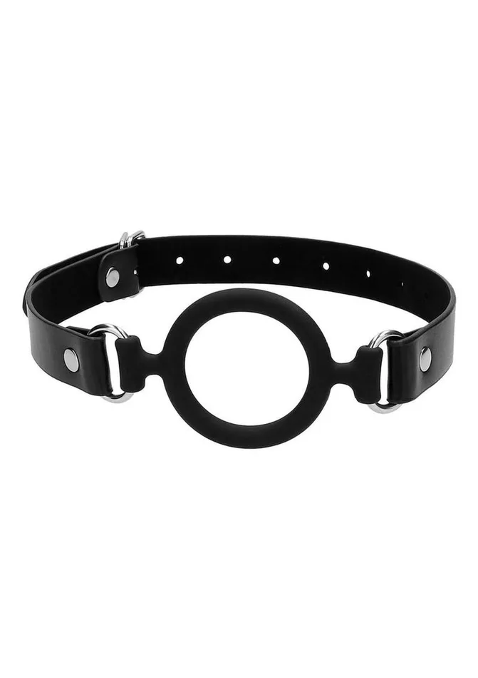 Ouch Male Sex Toys Ouch Silicone Ring Gag with Adjustable Bonded Leather Straps