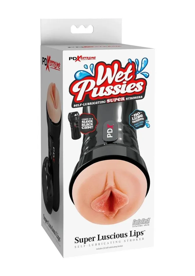 Pdx Extreme Wet Pussies Super Luscious Lips Self Lubricating Stroker Pipedream Extreme Toyz Male Sex Toys