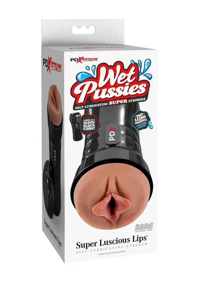 Pdx Extreme Wet Pussies Super Luscious Lips Self Lubricating Stroker Pipedream Extreme Toyz Male Sex Toys