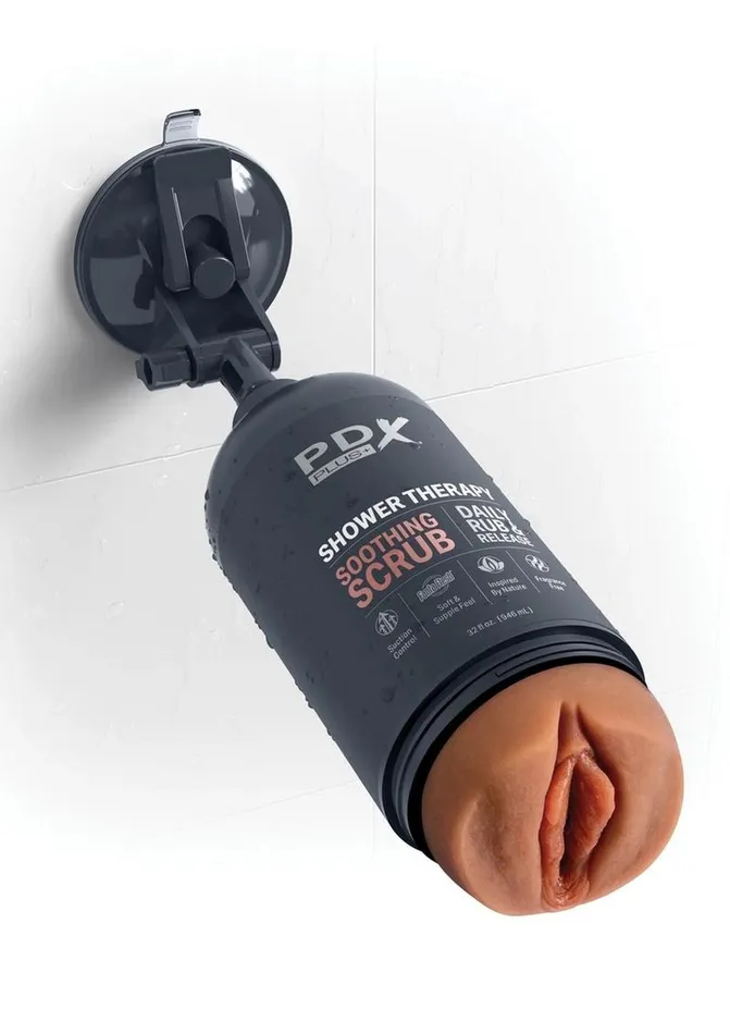 PDX Plus Male Sex Toys Pdx Plus Shower Therapy Soothing Scrub Discreet Stroker Caramel PDX Plus Male Sex Toys Pdx Plus Shower Therapy Soothing Scrub Discreet Stroker Caramel