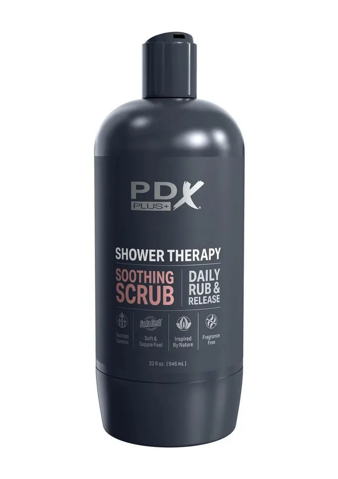 PDX Plus Male Sex Toys Pdx Plus Shower Therapy Soothing Scrub Discreet Stroker Caramel