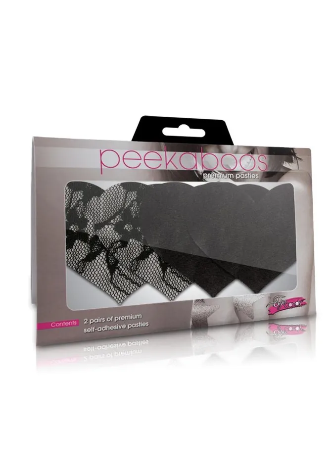 PEEKABOO Vibrators Satin and Lace Hearts Pasties