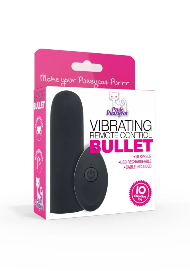 Pink Pussycat Vibrating Remote Control Bullet Pink Pussycat Female Sex Toys