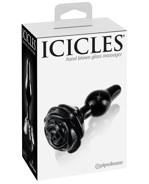 Pipedream Anal Icicles No 77 Hand Blown Glass Rose Butt Plug