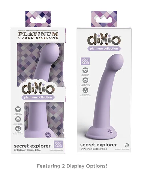 Pipedream Products Dildos Dillio Platinum 6 Secret Explorer Silicone Dildo Purple
