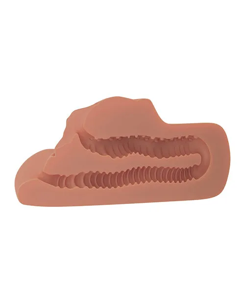Pipedream Products Male Sex Toys PDX Plus Perfect Pussy Double Stroker Tan