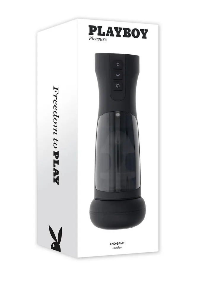 Playboy Male Sex Toys Playboy End Game Rechargeable Warming Stroker with UV Stand