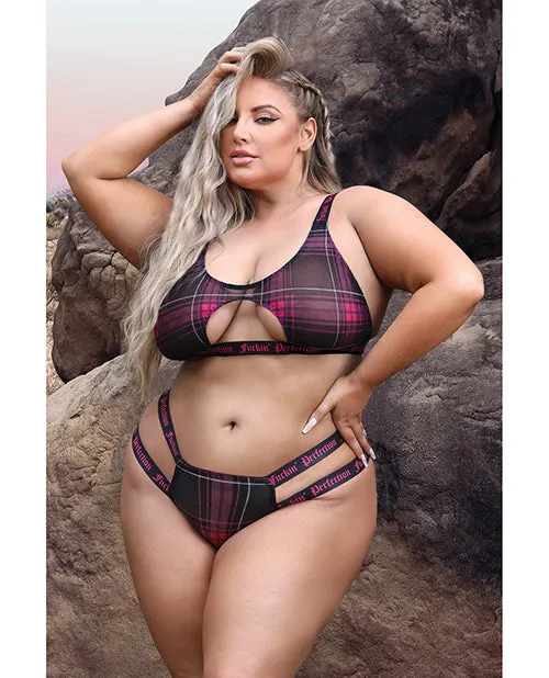 Plus Size Fantasy Lingerie Plus Size Fuckin Perfection Cutout Bralette Panty