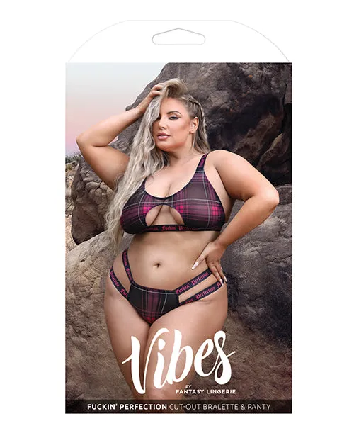 Plus Size Fantasy Lingerie Plus Size Fuckin Perfection Cutout Bralette Panty