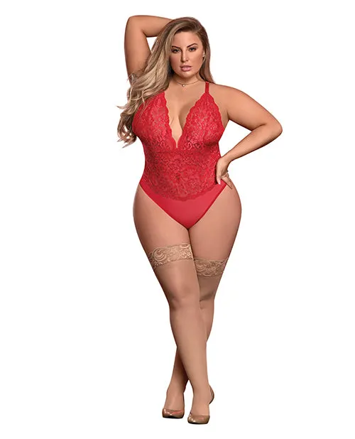Plus Size Risque Business Red Teddy Comme Ci Comme Ca Plus Size