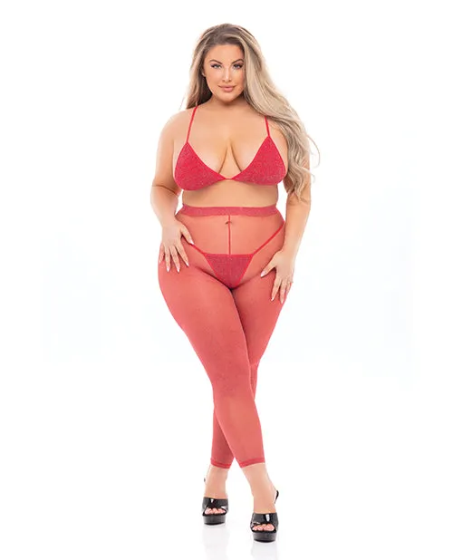 Plus Size Tall Order Red Legging Set Red Rene Rofe Anal