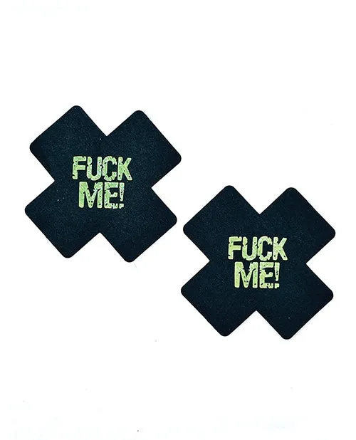 Popsi Lingerie Anal Glow In the Dark Fuck Me Pasties Black OS