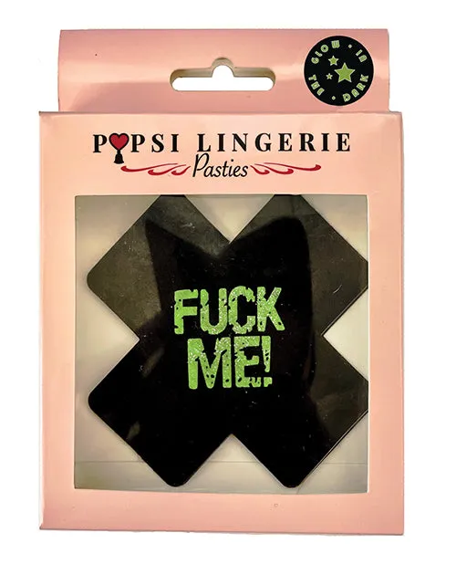 Popsi Lingerie Anal Glow In the Dark Fuck Me Pasties Black OS
