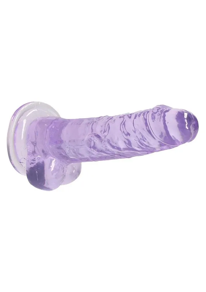Real Rock Female Sex Toys Realrock Crystal Clear Dildo with Balls