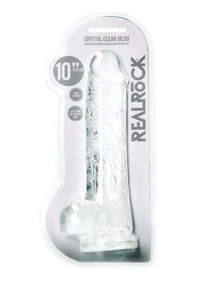 Real Rock Realrock Crystal Clear Realistic Dildo with Balls Female Sex Toys