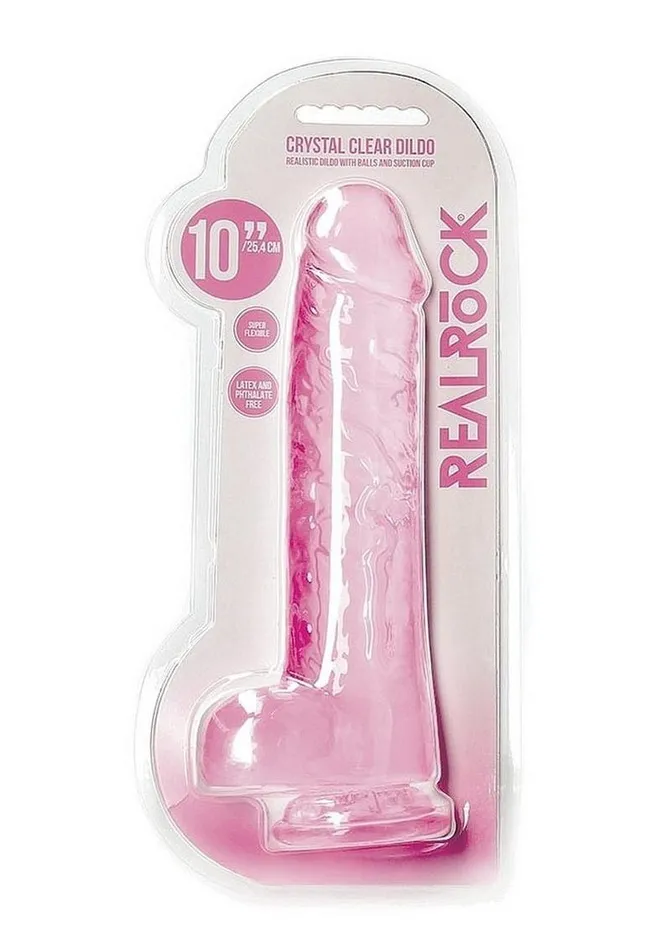 Real Rock Realrock Crystal Clear Realistic Dildo with Balls Female Sex Toys