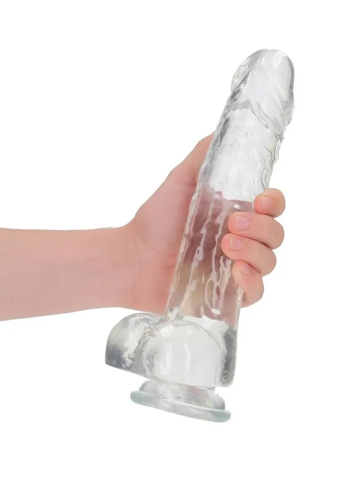 Real Rock Realrock Crystal Clear Realistic Dildo with Balls Female Sex Toys