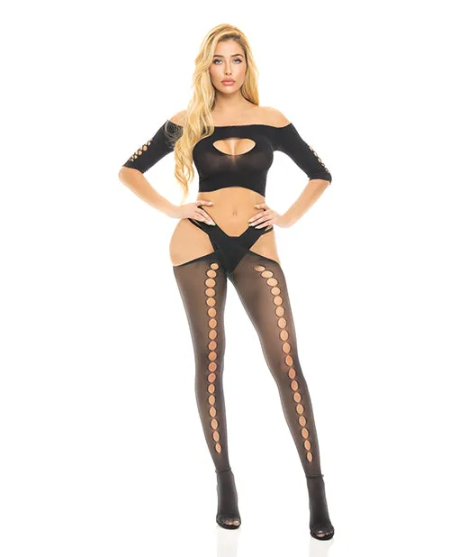 Rene Rofe Anal All Slashed Out Lingerie Set Black One Size
