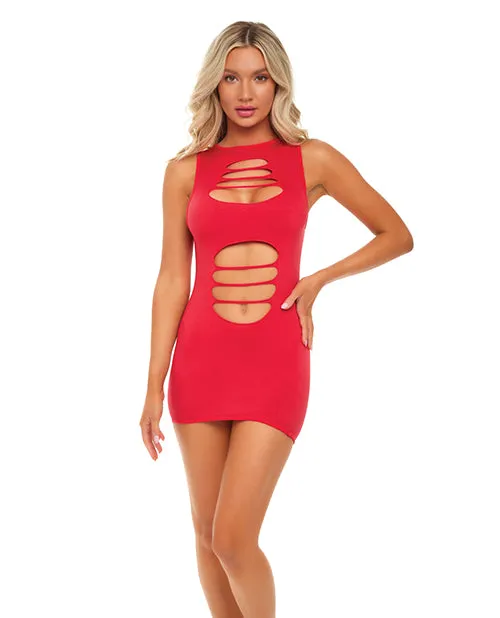 Rene Rofe Vibrators Cant Commit Shredded Dress Red OS