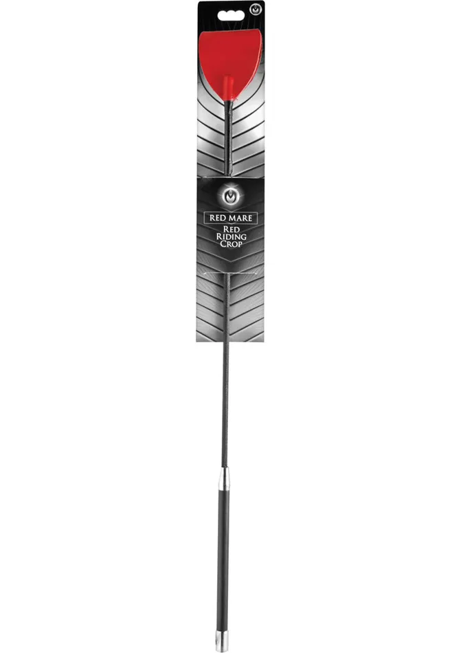 Restraints Master Series Master Series Red Mare Leather Riding Crop